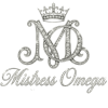 Jeweled Mistress Omega logo with crown